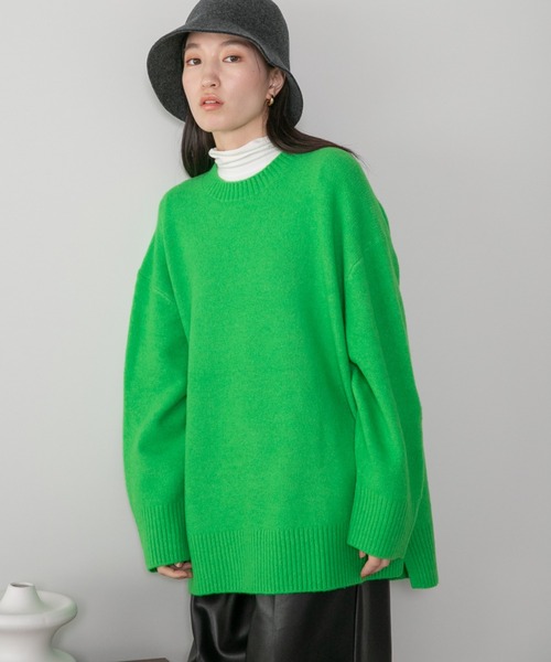 LOWRYS FARM（ローリーズファーム）の「カラーチュニックニット　294853（ニット/セーター・レディース・グレー/グリーン/ブルー/ピンク・FREE）」の21枚目の写真