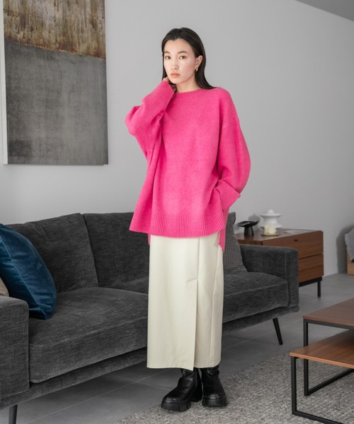 LOWRYS FARM（ローリーズファーム）の「カラーチュニックニット　294853（ニット/セーター・レディース・グレー/グリーン/ブルー/ピンク・FREE）」の17枚目の写真