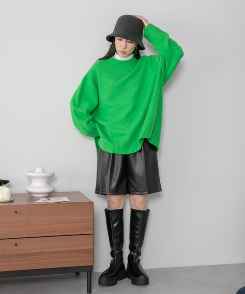 LOWRYS FARM（ローリーズファーム）の「カラーチュニックニット　294853（ニット/セーター・レディース・グレー/グリーン/ブルー/ピンク・FREE）」の14枚目の写真