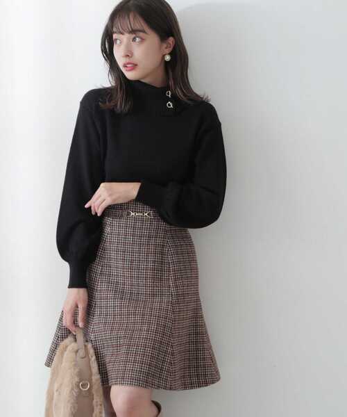 PROPORTION BODY DRESSING（プロポーションボディドレッシング）の「【美人百花11月号タイアップ 休井美郷さん着用商品】メタルバーポイントハイネック / 1212270014（ニット/セーター・レディース・ホワイト系その他/パープル/ブラック・FREE）」の22枚目の写真