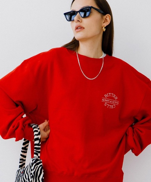 BITTER CELLS(ビターセルズ)の「BITTER CELLS/W BASICプルオーバー 2163831(スウェット・レディース・ブラック/レッド/ライトイエロー・MEDIUM/X-SMALL)」の3枚目の写真