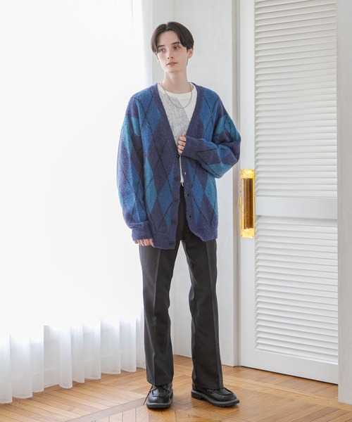 RAGEBLUE（レイジブルー）の「メランジーンズ/裏起毛フレアパンツ（スラックス・メンズ・ライトグレー/ブラック/ブラウン/グリーン・MEDIUM/LARGE）」の5枚目の写真