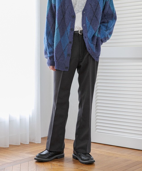 RAGEBLUE（レイジブルー）の「メランジーンズ/裏起毛フレアパンツ（スラックス・メンズ・ライトグレー/ブラック/ブラウン/グリーン・MEDIUM/LARGE）」の7枚目の写真