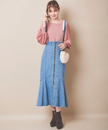 サス付きアシメ切替マーメイドスカート