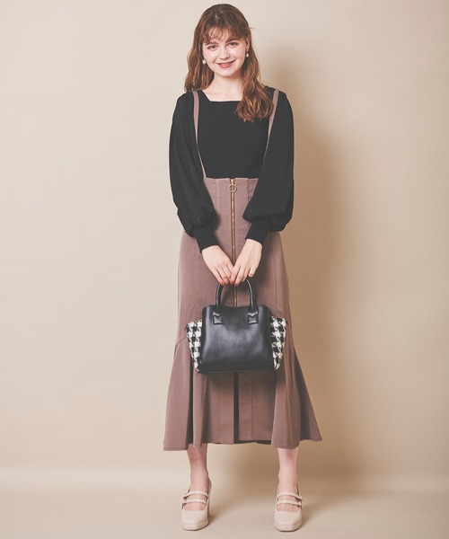 31 Sons de mode（トランテアン　ソン　ドゥ　モード）の「サス付きアシメ切替マーメイドスカート（デニムスカート・レディース・インディゴブルー/ブルー/モカ・38/36）」の2枚目の写真