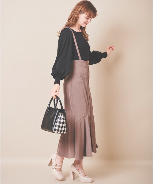 31 Sons de mode（トランテアン　ソン　ドゥ　モード）の「サス付きアシメ切替マーメイドスカート（デニムスカート・レディース・インディゴブルー/ブルー/モカ・38/36）」の13枚目の写真