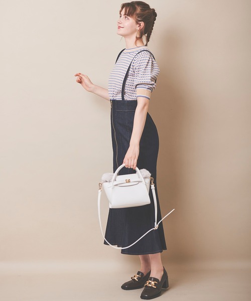 31 Sons de mode（トランテアン　ソン　ドゥ　モード）の「サス付きアシメ切替マーメイドスカート（デニムスカート・レディース・インディゴブルー/ブルー/モカ・38/36）」の19枚目の写真