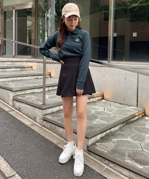 one after another NICE CLAUP（ワンアフターアナザーナイスクラップ）の「NC刺しゅうポロシャツ（ポロシャツ・レディース・ベージュ/オフホワイト/グリーン・FREE）」の10枚目の写真