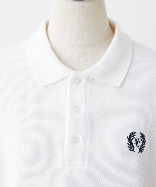 one after another NICE CLAUP（ワンアフターアナザーナイスクラップ）の「NC刺しゅうポロシャツ（ポロシャツ・レディース・ベージュ/オフホワイト/グリーン・FREE）」の9枚目の写真
