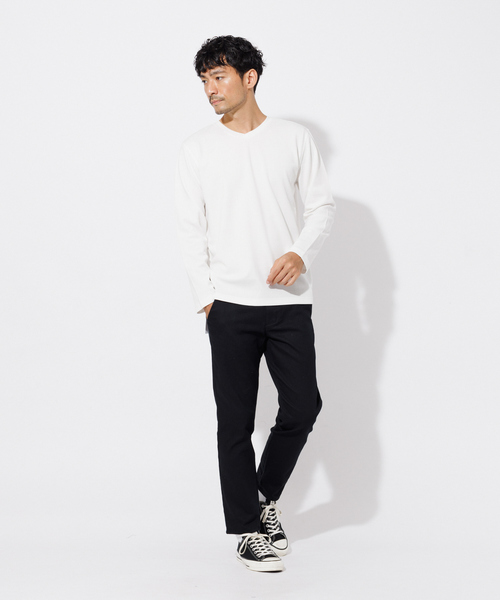 ABAHOUSE GRAY(アバハウスグレイ)の「リンクス ジャガード Vネック 長袖Tシャツ(Tシャツ/カットソー・メンズ・グレイッシュベージュ/グリーン/ホワイト/ブラック・48/46)」の17枚目の写真
