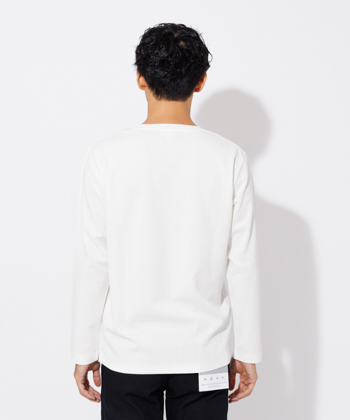 ABAHOUSE GRAY(アバハウスグレイ)の「リンクス ジャガード Vネック 長袖Tシャツ(Tシャツ/カットソー・メンズ・グレイッシュベージュ/グリーン/ホワイト/ブラック・48/46)」の5枚目の写真