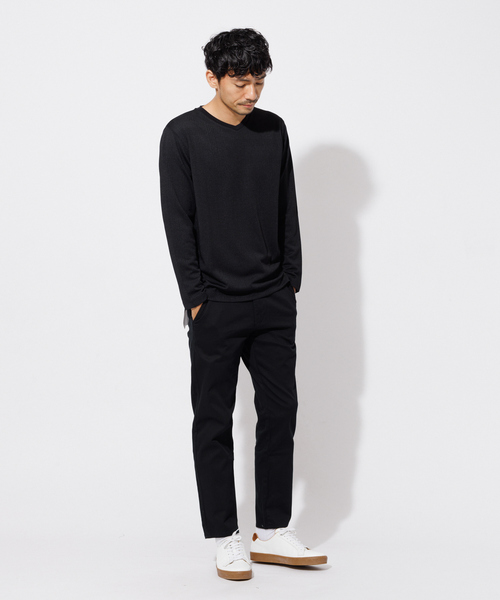 ABAHOUSE GRAY(アバハウスグレイ)の「リンクス ジャガード Vネック 長袖Tシャツ(Tシャツ/カットソー・メンズ・グレイッシュベージュ/グリーン/ホワイト/ブラック・48/46)」の6枚目の写真