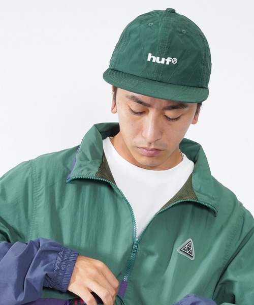 HUF（ハフ）の「HUF(ハフ) キルティング ロゴ刺繍 ベースボールキャップ（キャップ・メンズ・ベージュ/グリーン・FREE）」の13枚目の写真