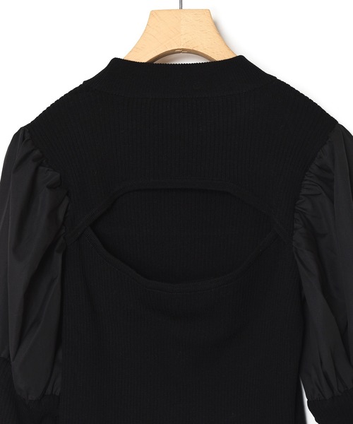 Alley by w closet（アリーバイダブルクローゼット）の「【Alley】パフスリーブニット（ニット/セーター・レディース・ブラック/オフホワイト/ブルー・FREE）」の6枚目の写真