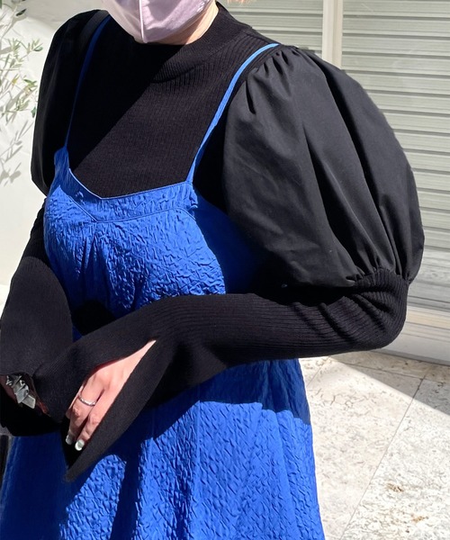 Alley by w closet（アリーバイダブルクローゼット）の「【Alley】パフスリーブニット（ニット/セーター・レディース・ブラック/オフホワイト/ブルー・FREE）」の11枚目の写真