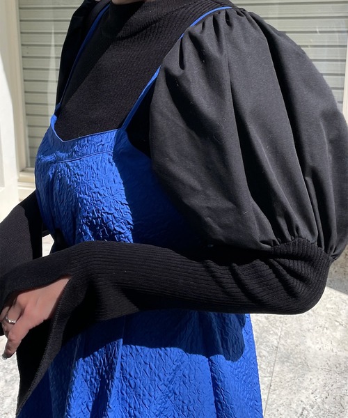 Alley by w closet（アリーバイダブルクローゼット）の「【Alley】パフスリーブニット（ニット/セーター・レディース・ブラック/オフホワイト/ブルー・FREE）」の16枚目の写真