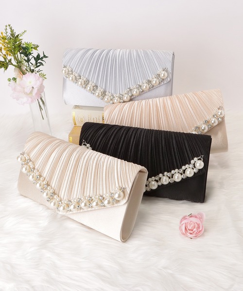 Lace Ladies（レースレディース）の「ビジュー装飾 2wayクラッチバッグ（クラッチバッグ・レディース・ブラック/ピンク/シルバー/ベージュ・FREE）」の9枚目の写真