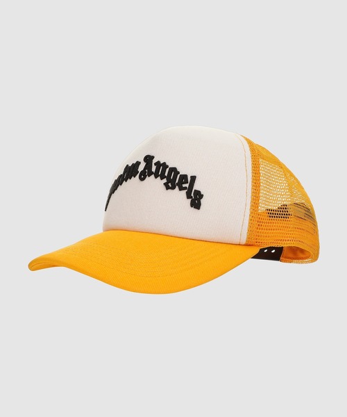 Palm Angels(パームエンジェルス)の「CURVED LOGO MESH CAP(キャップ・メンズ・イエロー/ブラック/レッド・ONE SIZE)」の3枚目の写真