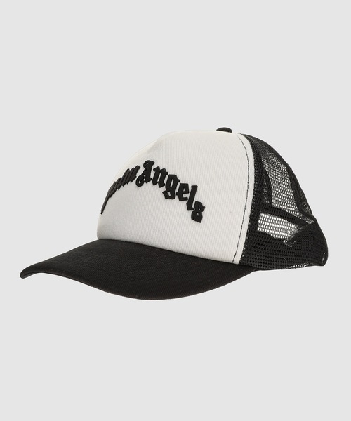 Palm Angels(パームエンジェルス)の「CURVED LOGO MESH CAP(キャップ・メンズ・イエロー/ブラック/レッド・ONE SIZE)」の2枚目の写真