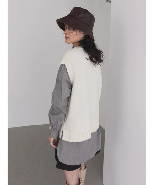AMERICAN HOLIC(アメリカンホリック)の「【SET】 ケーブルニットベスト+シャツチュニック(ニット/セーター・レディース・チェック/オフホワイト・M/L)」の22枚目の写真
