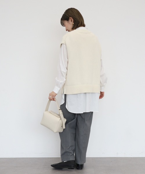 AMERICAN HOLIC(アメリカンホリック)の「【SET】 ケーブルニットベスト+シャツチュニック(ニット/セーター・レディース・チェック/オフホワイト・M/L)」の17枚目の写真