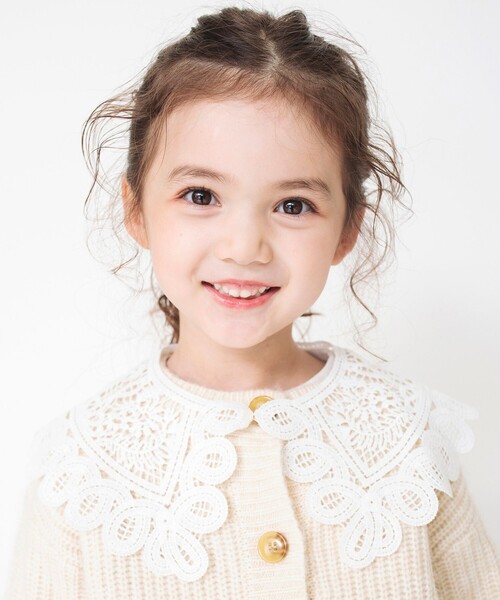 BRANSHES(ブランシェス)の「レース編み付け襟(付け襟・キッズ・オフホワイト・L/M)」の1枚目の写真