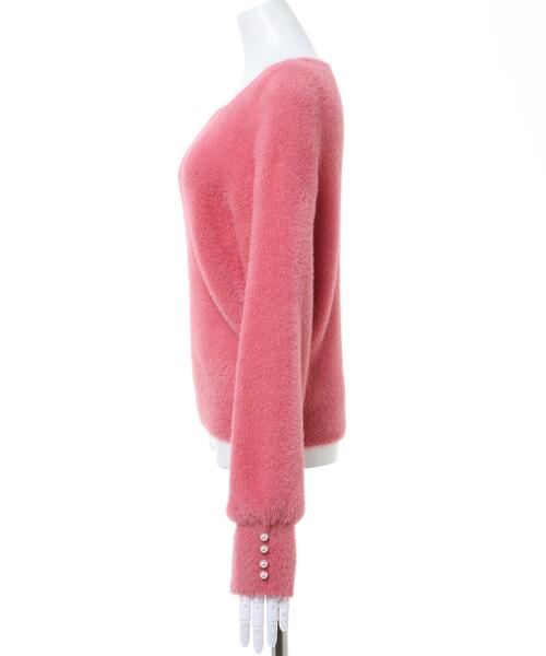 INGNI（イング）の「Vネックフェザーヤーンニット（ニット/セーター・レディース・ブルーグレー/オフホワイト/ピンク/ベージュ・M）」の6枚目の写真