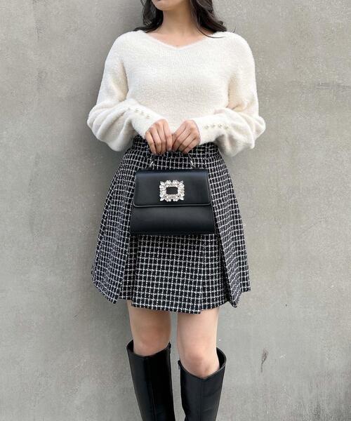 INGNI（イング）の「Vネックフェザーヤーンニット（ニット/セーター・レディース・ブルーグレー/オフホワイト/ピンク/ベージュ・M）」の13枚目の写真