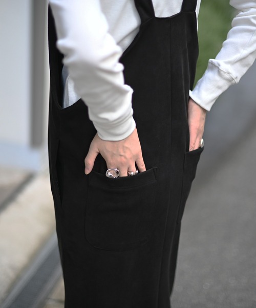 Marient（マリエント）の「エコスウェードジャンスカ/サロペット（ジャンパースカート・レディース・アイボリー/ブラック/チャコール・FREE）」の7枚目の写真