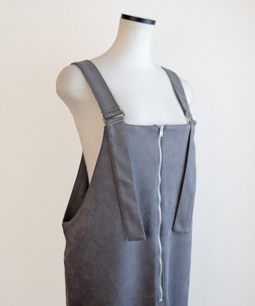 Marient（マリエント）の「エコスウェードジャンスカ/サロペット（ジャンパースカート・レディース・アイボリー/ブラック/チャコール・FREE）」の5枚目の写真