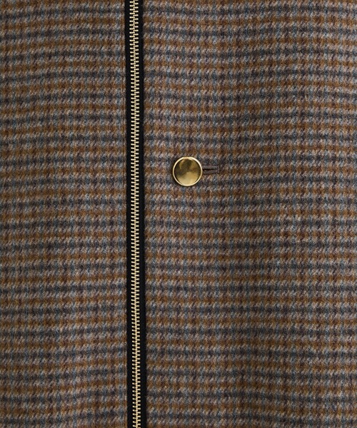 CULLNI（クルニ）の「STUDIOUS別注 ZIP CHECK COAT（ステンカラーコート・メンズ・ブラウン・1/2）」の8枚目の写真