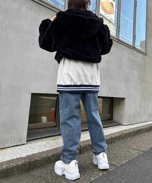 INGNI（イング）の「エコファーパーカー（その他アウター・レディース・アイボリー/ブラック・M）」の11枚目の写真