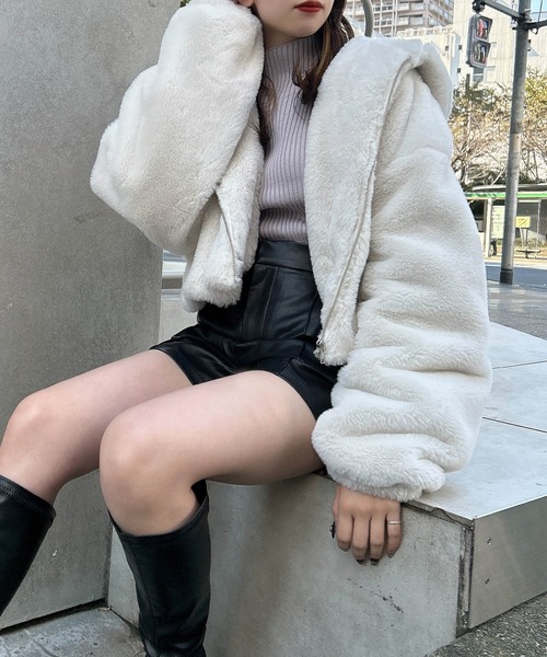 INGNI（イング）の「エコファーパーカー（その他アウター・レディース・アイボリー/ブラック・M）」の14枚目の写真