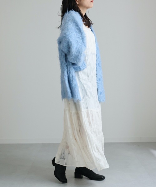 ap retro（アプレトロ）の「シアークリンクルキャミワンピース（ワンピース・レディース・ブラック/アイボリー/グレイッシュベージュ・FREE）」の22枚目の写真