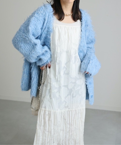 ap retro（アプレトロ）の「シアークリンクルキャミワンピース（ワンピース・レディース・ブラック/アイボリー/グレイッシュベージュ・FREE）」の10枚目の写真