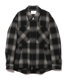 美品 COLUMN シアーチェックブルゾン コラム COLUMN（コラム）の「COLUMN / チェック柄ジップアップブルゾン