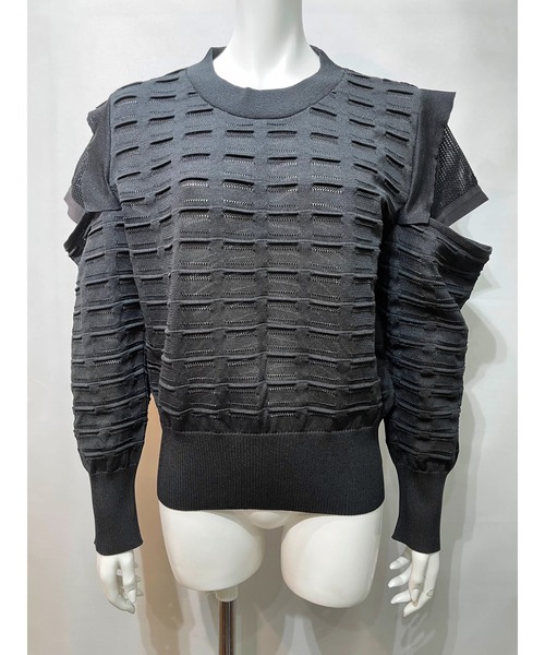 CHERIE（シェリー）の「CHERIE TOPS (C0893)（ニット/セーター・レディース・ブラック/ホワイト・FREE）」の4枚目の写真