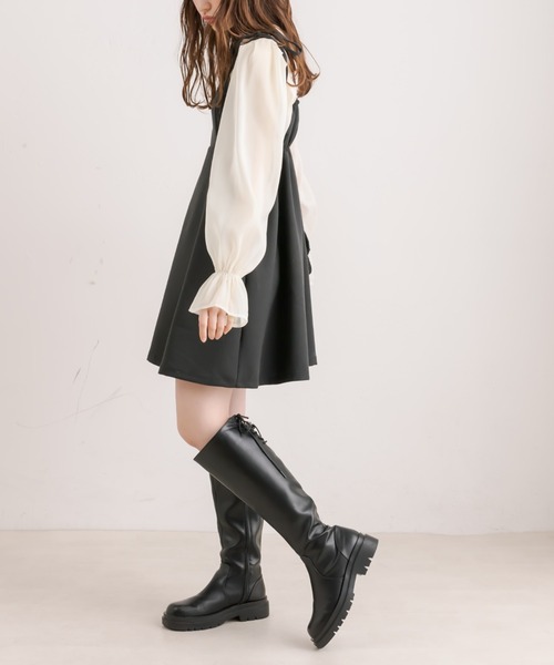 OLIVE des OLIVE(オリーブデオリーブ)の「【WEB限定カラー有】ブラウス×ミニキャミワンピースセット(ワンピース・レディース・ブラック/ピンク/スミクロ・FREE)」の16枚目の写真