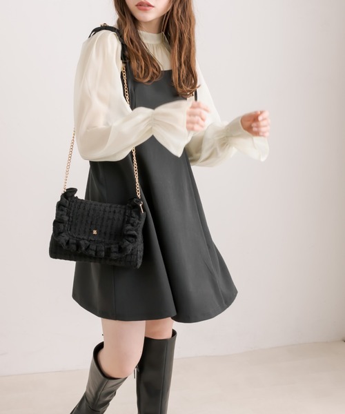 OLIVE des OLIVE(オリーブデオリーブ)の「【WEB限定カラー有】ブラウス×ミニキャミワンピースセット(ワンピース・レディース・ブラック/ピンク/スミクロ・FREE)」の18枚目の写真