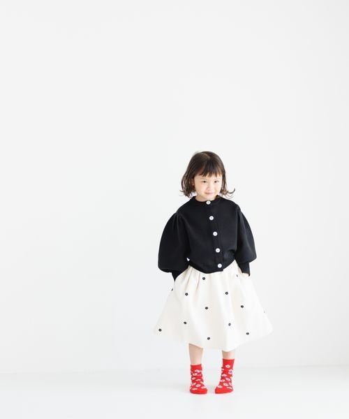 LOWRYS FARM（ローリーズファーム）の「シシュウギャザースカート　180007（スカート・キッズ・ブルー/アイボリー/ネイビー・110cm/120cm/130cm/140cm/150cm）」の5枚目の写真