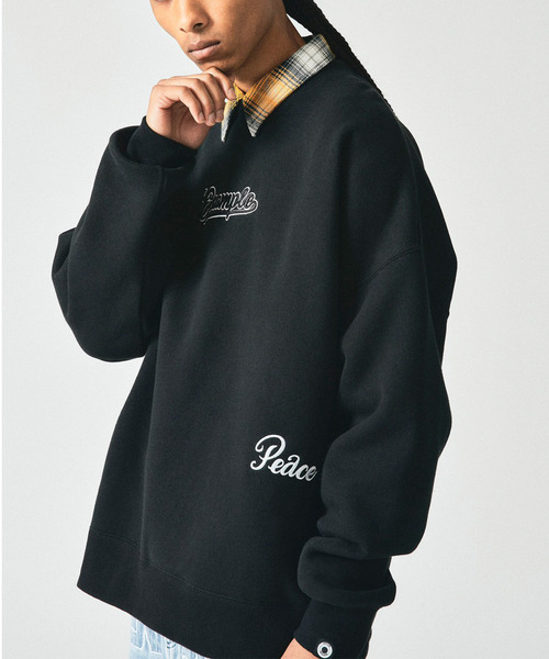 EXAMPLE（エグザンプル）の「EXAMPLE SOLID EMBROIDERY LOGO CREWNECK（スウェット・メンズ・ネイビー/ブラック・M/L/XL/XXL）」の2枚目の写真