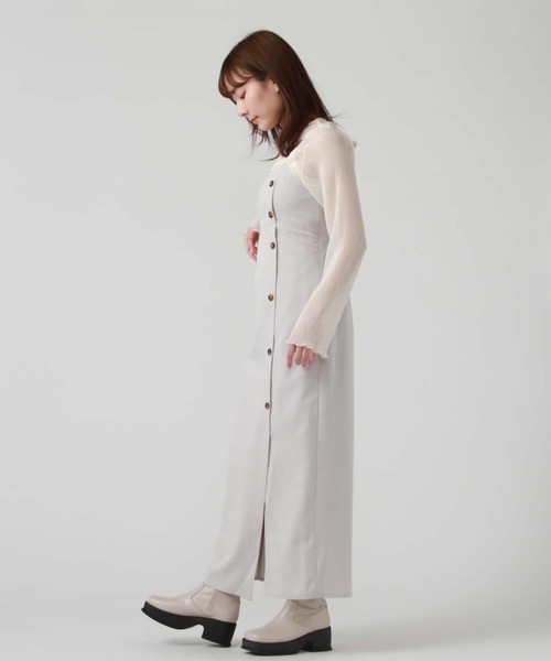 archives（アルシーヴ）の「ラップ風Ｉラインキャミワンピース（ワンピース・レディース・アイボリー/ブラック/グレー・MEDIUM）」の4枚目の写真