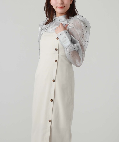 archives（アルシーヴ）の「ラップ風Ｉラインキャミワンピース（ワンピース・レディース・アイボリー/ブラック/グレー・MEDIUM）」の5枚目の写真