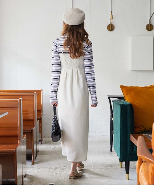 archives（アルシーヴ）の「ラップ風Ｉラインキャミワンピース（ワンピース・レディース・アイボリー/ブラック/グレー・MEDIUM）」の8枚目の写真