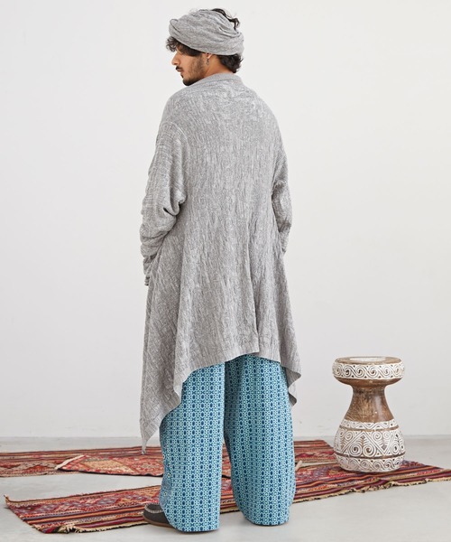 チャイハネ（チャイハネ）の「【チャイハネ】ペイズリー柄MEN'Sジャガードニットカーディガン（カーディガン/ボレロ・メンズ・ブラック/イエロー/ベージュ/ネイビー/ターコイズブルー/オレンジ/カーキ/グレー・FREE）」の15枚目の写真