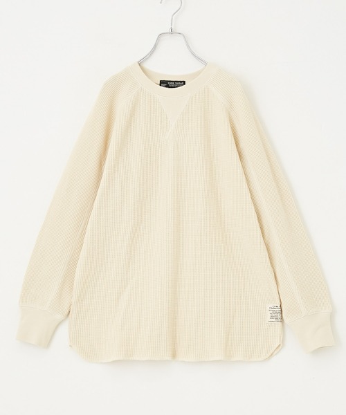 CUBE SUGAR(キューブシュガー)の「無地ワッフル変り袖プルオーバー長袖Tシャツ(Tシャツ/カットソー・レディース・レッド/カーキ/ブルー/ホワイト・M)」の17枚目の写真