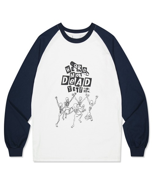 MAHAGRID(マハグリッド)の「『mahagrid/マハグリッド』HAPPY SKELETON LS TEE/ハッピースケルトン 長袖Tシャツ(Tシャツ/カットソー・レディース・チャコールグレー/ホワイト・S/M/L/XL)」の2枚目の写真