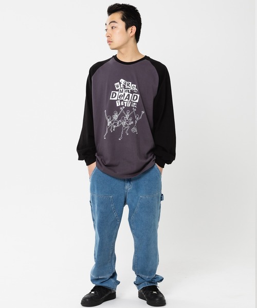 MAHAGRID(マハグリッド)の「『mahagrid/マハグリッド』HAPPY SKELETON LS TEE/ハッピースケルトン 長袖Tシャツ(Tシャツ/カットソー・レディース・チャコールグレー/ホワイト・S/M/L/XL)」の13枚目の写真