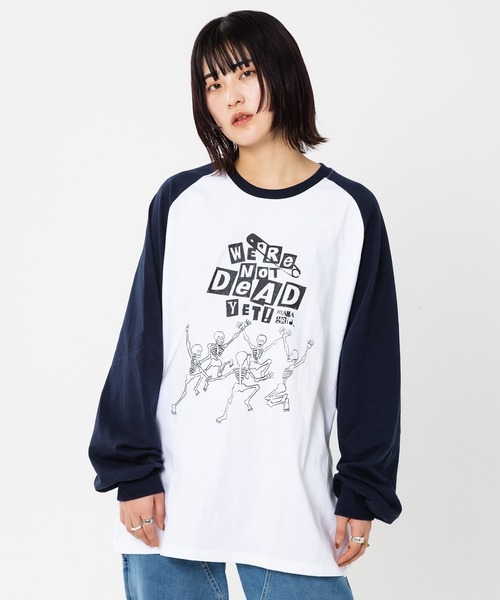 MAHAGRID(マハグリッド)の「『mahagrid/マハグリッド』HAPPY SKELETON LS TEE/ハッピースケルトン 長袖Tシャツ(Tシャツ/カットソー・レディース・チャコールグレー/ホワイト・S/M/L/XL)」の15枚目の写真