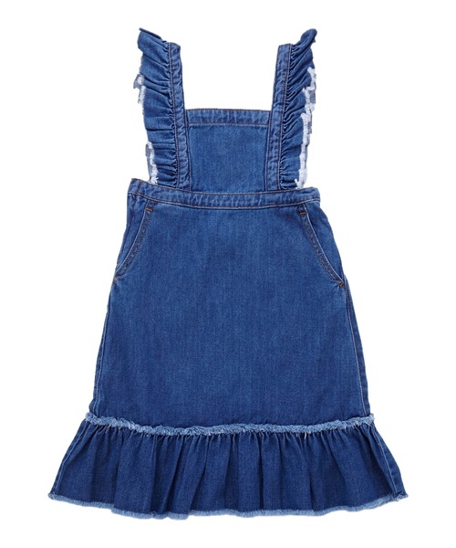 Ocean&Ground（オーシャン&グラウンド）の「ロマンティックデニムジャンパースカート(100～140cm)（デニムスカート・キッズ・ダークブルー/ライトブルー・100/110/120/130/140）」の2枚目の写真